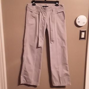 French Connection light gray pants with cloth belt